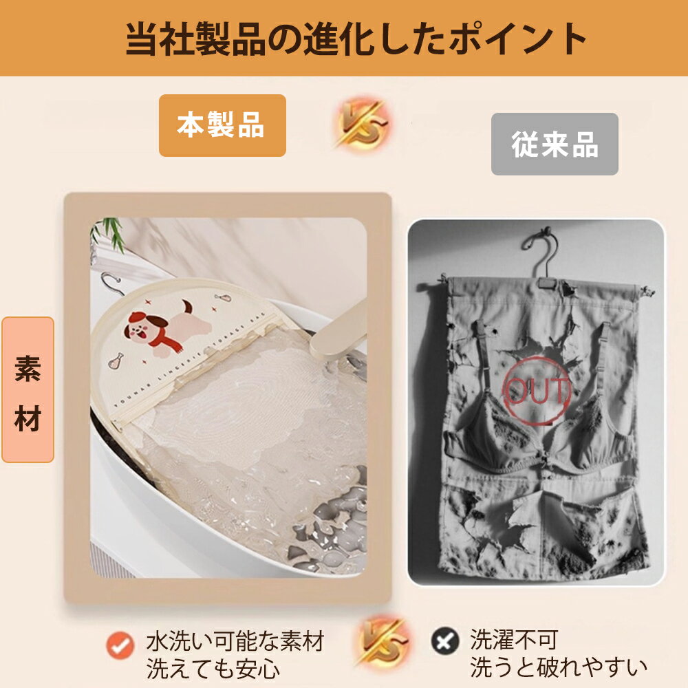 【マラソン300円OFFクーポン＆両面収納!!】TABITORA(タビトラ)ウォールポケット 下着収納 両面 回転可能 吊り下げ 下着 靴下 収納 ポケット 壁掛け収納 壁掛け ファスナー付き ハンガー式 吊り下げ収納 クローゼット収納 水洗い可能 省スペース 大容量 おしゃれ ブラケース 2