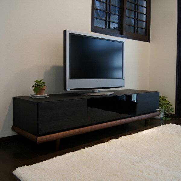 24時間SALE P5倍＆500円クーポン商品名| BN テレビ台 160cm テレビボード ローボードカラー| ブラック 黒 木目ありサイズ| 幅 160 奥行45 高さ40cm生産国| 国産 日本製主素材| ウォールナット 無垢材北欧ローボード 収納付きテレビ台　BN160