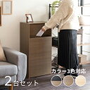HLS-DB ゴミ箱 ダストボックス ごみ箱【2台セット】カラー:ブラウン×ブラック/ブラウン/ナチュラルサイズ:幅45×奥行き29.5×高さ90cm主素材:合成樹脂化粧繊維板ゴミバコ ごみばこ スリム 店舗用ダストBOX フタ付き ウッド 木目 おしゃれ 大容量
