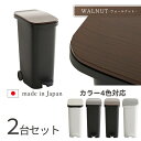 ROTI-DB ゴミ箱 ダストボックス ごみ箱 【2台セット】カラー:ホワイト/ブラック/シルバー/ウォールナットサイズ:幅25.5×奥行40.3×高さ58.8...