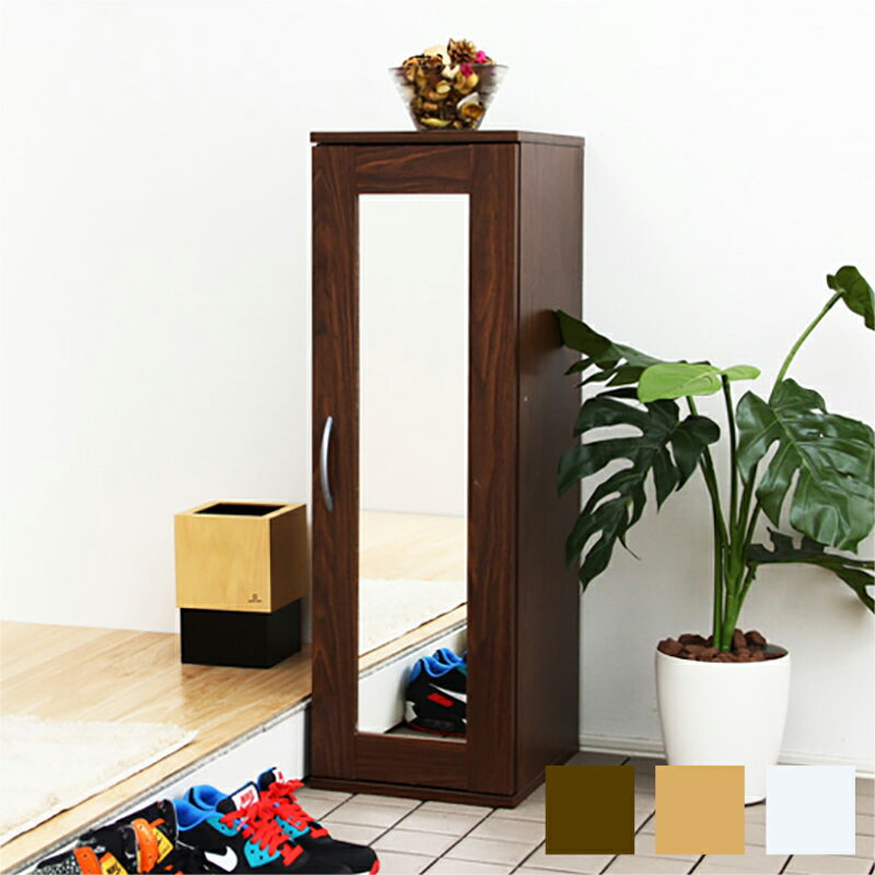 シンプル ミラー付きコンパクトシューズラック スリム シューズボックス 下駄箱 収納 靴箱 シューズラック ミラー 付き 薄型 玄関収納 省スペース 鏡 SHZO