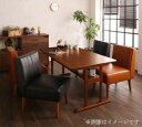 ダイニングセット(テーブル&ソファ) ファミリー向け 棚付き ソファダイニングセット 4人 5点セット(テーブル+1Pソファ4脚) W120 組立設置付