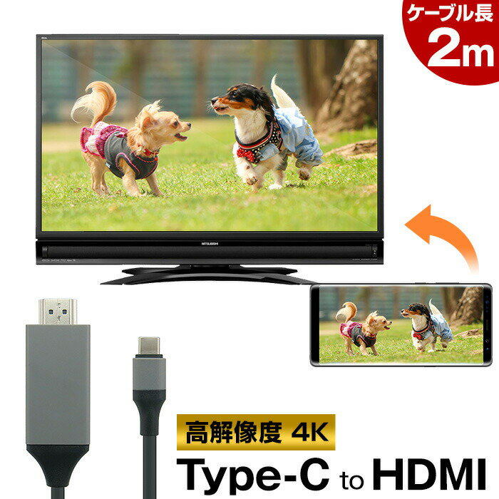 hdmi usb typec ケーブル type-c hdmi 変換 スマホ テレビ 接続 ケーブル アンドロイド 2m ミラーリング スマホ youtube テレビ 接続 アンドロイド ミラーリングケーブル android USB タイプc MHL対応 HDMI端子 変換アダプタ おすすめ yy .3R