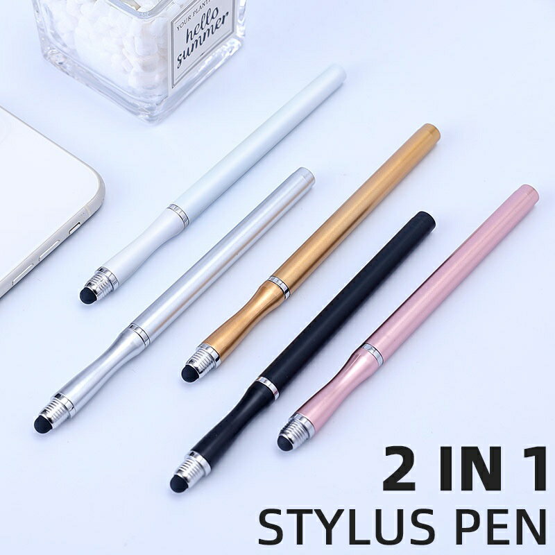 ディスクタイプになる便利なマルチ2WAYペン 軽いタッチで超反応するペン先により、思い通りの操作ができるタッチペンです。 ■軽いタッチで超反応するペン先により、思い通りの操作ができるタッチペンです。 ■ペン先に高密度ファイバーチップを採用し、超感度を実現したスマートフォン・タブレット用タッチペンです。 ■高密度ファイバーチップにより、軽い力で滑らかな操作が可能です。 ■ペン先に植毛された繊維が広範囲の接地面積を確保することで、ペン先を押し当てることなく、滑らかに操作できる超感度を実現しました。 ■従来品では反応しづらかったガラスフィルムの上からでもストレスなく滑らかな操作が可能です。 ■指先でのタッチ操作と違い、液晶画面を汚さずに操作可能です。 ■タッチ操作はもちろん、スライド、スワイプ操作も快適に行えます。 ■先端にはディスク型が収納されています。用途に応じてご利用いただけます 【仕様】 カラー：ホワイト サイズ：全長約140mm こちらの商品はメール便対応商品です。 メール便最大数：5（合計5を超えますとメール便は不可となります。） ※輸入品につき外箱に潰れ商品にスレ小傷塗装のムラがある場合がございます。 ※こちらの商品は使用方法取付解説等のサポートはいたしておりませんのでご自分で使うことのできる方のみご購入ください。 ※海外生産輸入品のため使い方等のサポートはできかねます。 ※相性等による返品は出来かねます。 ※入荷時期によってデザインが異なる場合がございます機能面での変化はございません。 ※製品の使用による直接・間接に関わらずいかなる損害に対しても一切の責任を負いません。 ※万が一当製品を使用した事による発生したトラブルなどに関しまして当店では一切の責任を負いかねます。 ※不正購入と判断した場合にはご注文を取り消しさせて頂く可能性がございます。 ※予約商品と即納商品を同時に購入いただいた場合、商品が全て揃ってからの発送になります。
