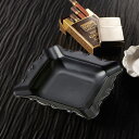 【黒マット】スクエア アッシュトレイ日本製 磁器 業務用 ◆bk シンプル 陶器 はいざら おしゃれ 灰皿 おしゃれ 黒 ブラック 灰皿 黒 陶器 業務用 はいざら 小ぶり ハイザラ おしゃれ