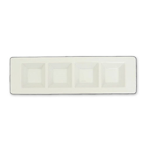 アペタイザー 4品皿(アウトレット)日本製 磁器 白い食器 4つ仕切り皿 パーティープレート 角 四品皿 食器 白 業務用