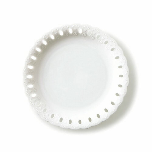Rakuten - 【B級品6】エコール 24cm プレートL日本製 磁器 白い食器 透かし皿 デザートプレート ケーキ皿 丸皿 食器 おしゃれ 白