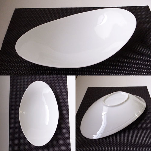 美濃焼 30cm オーバルカーブベーカー (アウトレット含む)食器 おしゃれ カレー 皿 白 パスタ皿 白い食器 皿 おしゃれ 楕円 反型 スープ オーバル