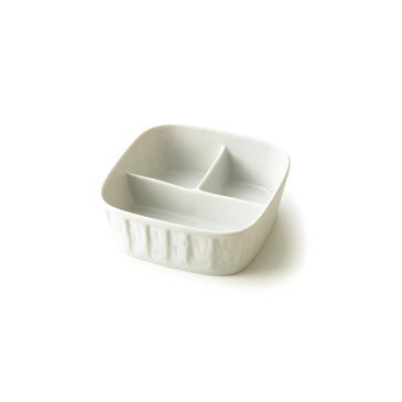 3つ仕切りディープランチ(アウトレット含む)日本製 食器 白 磁器 3品皿 白い食器 仕切り皿 陶器 子供食器 お子様ランチプレート 離乳食 仕切り鉢