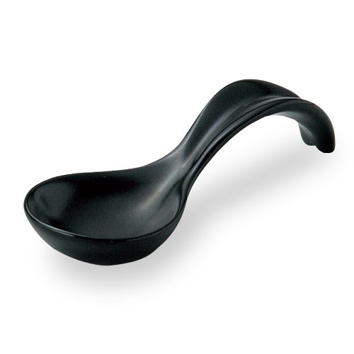 アミューズスプーン ガーニッシュ 11cm リーフボール 黒マット cafe カフェ 食器 おしゃれ オシャレ 業務用 アミューズ スプーン オードブル 日本製