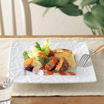 パピエ 27cm正角皿 【白い食器 レストラン カフェ 食器 業務用食器 日本製】