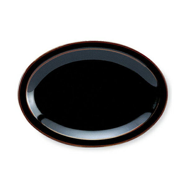 Rakuten - うるし天目 9”プラター（23.8cm 楕円皿） 中華食器 業務用 日本製