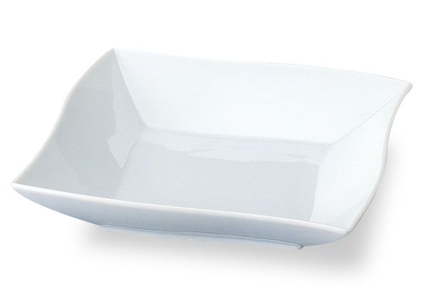 Rakuten - 波形 23cm 深口正角皿 白い食器 cafe カフェ 食器 おしゃれ オシャレ 業務用 日本製
