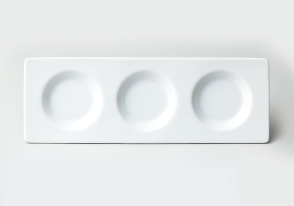 Square Plates - 前菜シリーズ 丸浅口三品皿 白い食器 cafe カフェ 食器 おしゃれ オシャレ 業務用 日本製