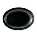 黒水晶 8”プラター(21.1cm楕円皿) 【黒い食器 レストラン カフェ 食器 業務用食器 日本製】