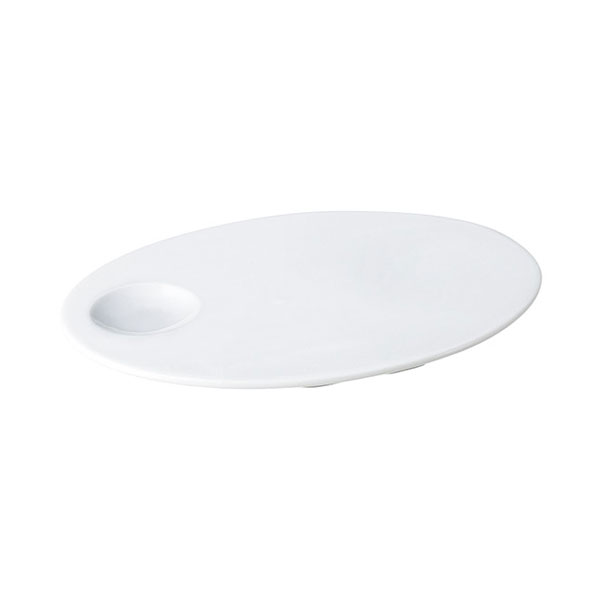フラット 23cm 楕円ディンプル プレート 皿 特白磁白い食器 cafe カフェ 食器 おしゃれ オシャレ 業務用 日本製
