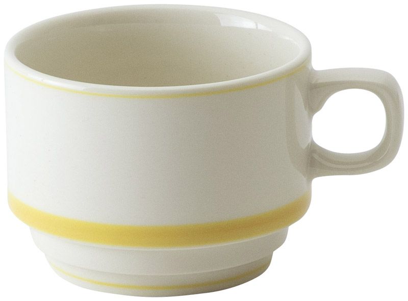 Rakuten - カントリーサイド シトラスイエロー 高台スタックコーヒーカップ KOYO 光洋 光洋陶器 13422062 食器 おしゃれ かわいい 可愛い 業務用 食洗機対応 日本製