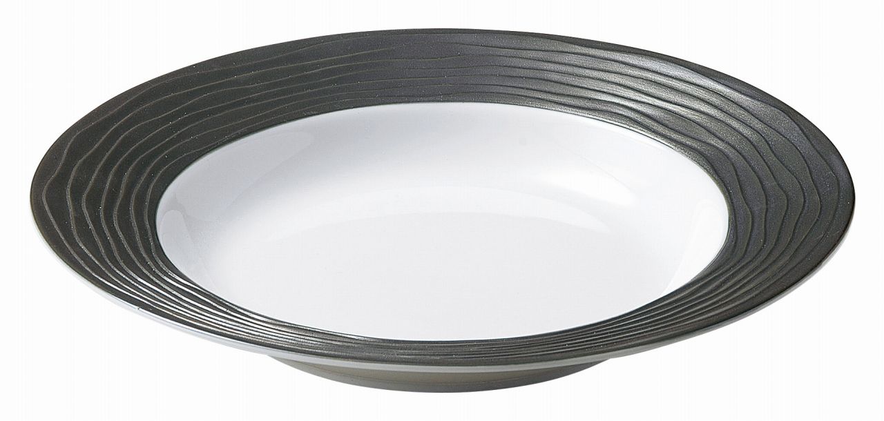 Rakuten - グラヴェール スワレ 25.5cmリムスープボウル リムブラック KOYO 光洋 光洋陶器 13738310 食器 おしゃれ かわいい 可愛い 業務用 食洗機対応 日本製