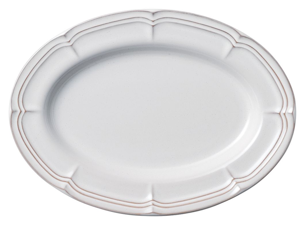 樂天商城 - ラフィネ スモークホワイト 25cmオーバルプラター KOYO 光洋 光洋陶器 15910048 食器 おしゃれ かわいい 可愛い 業務用 食洗機対応 日本製