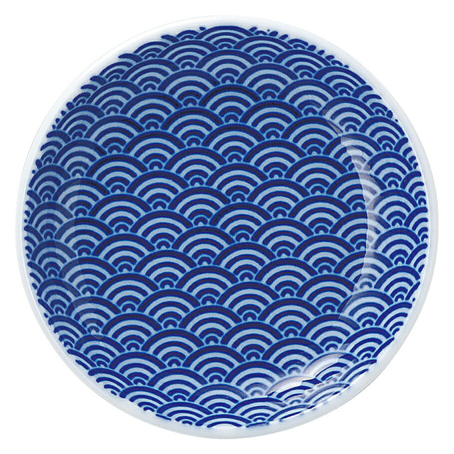 樂天商城 - 青海波 せいかいは 青 10cm丸皿 花伝 KOYO 光洋 光洋陶器 52284010 おしゃれ かわいい 和食器 可愛い 和陶器 業務用 食洗機対応 日本製