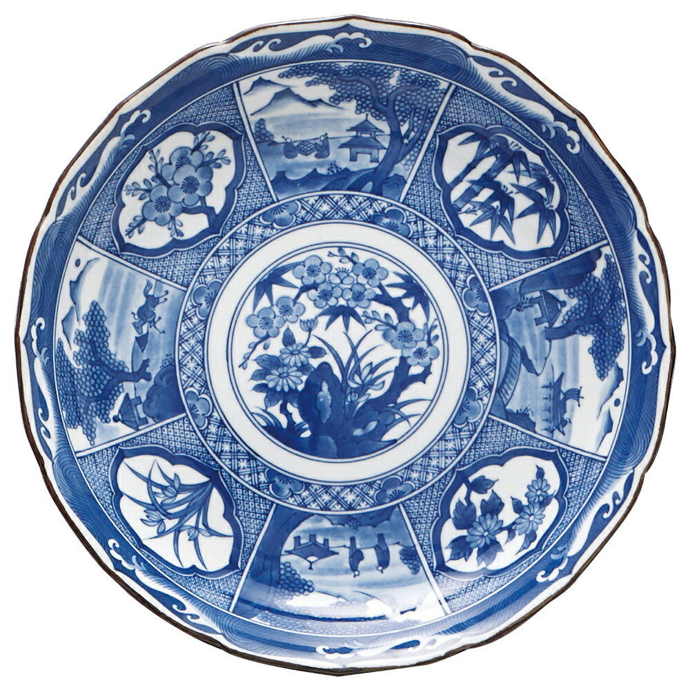 Rakuten - 四君子 しくんし 尺二皿 花伝 KOYO 光洋 光洋陶器 54917014 おしゃれ かわいい 和食器 可愛い 和陶器 業務用 食洗機対応 日本製