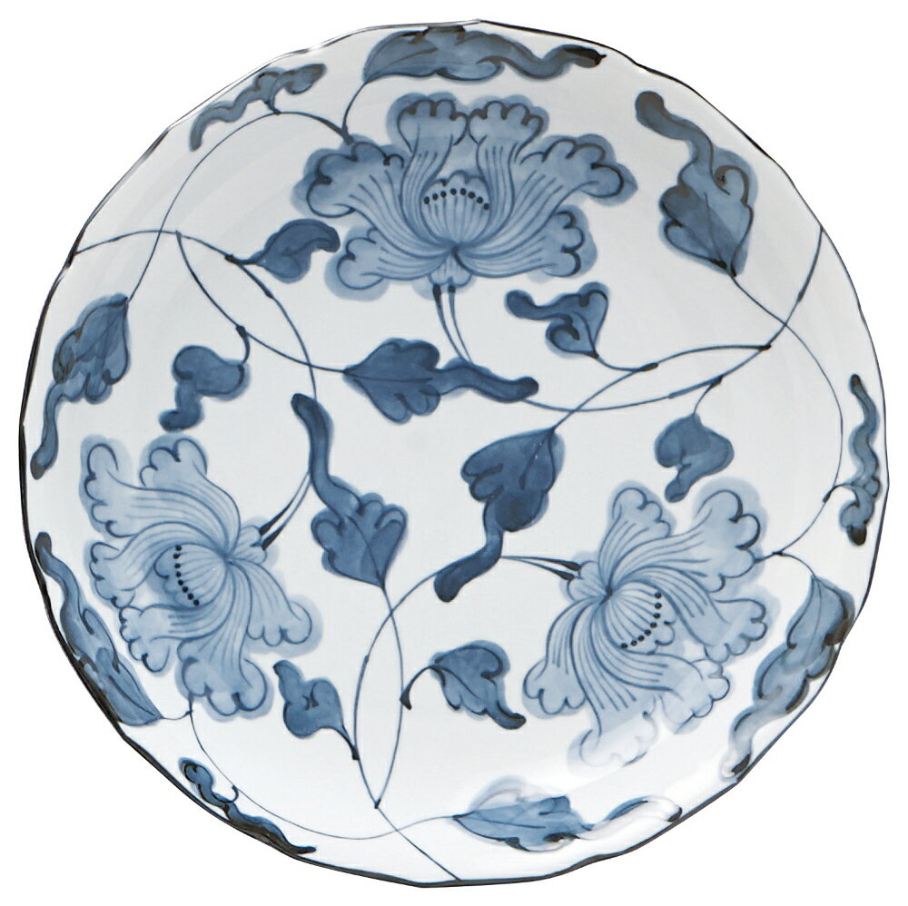 樂天商城 - 牡丹唐草 ぼたんからくさ 尺皿 花伝 KOYO 光洋 光洋陶器 54978016 おしゃれ かわいい 和食器 可愛い 和陶器 業務用 食洗機対応 日本製