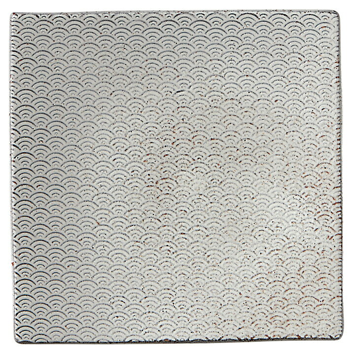 Rakuten - 古代粉引き 青海波 せいかいは 19.5cm正角皿 花伝 KOYO 光洋 光洋陶器 57683064 おしゃれ かわいい 和食器 可愛い 和陶器 業務用 食洗機対応 日本製