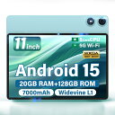 【高性能8コア×20GB】タブレットPC 本体 11インチ Wi-Fiモデル Android15 新品 128GB/RAM20(8+12仮想) 1280×800 1.6GHz/7000mAhバッテリー/高音質ステレオスピーカー/リア8MPカメラ/Wi-Fi5対応 TECLAST P50(2025)