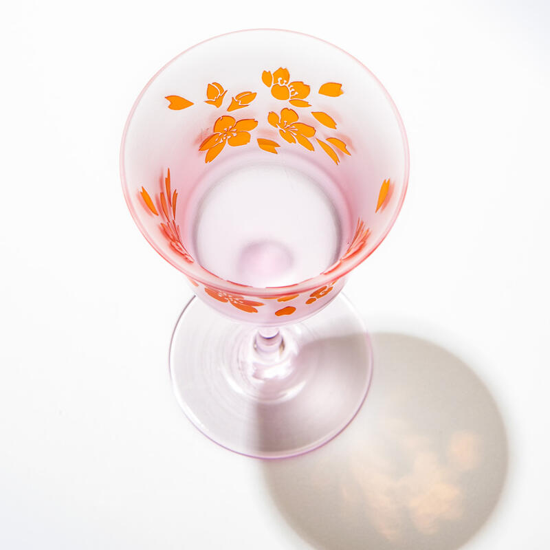 彫刻硝子 彫刻夢柄子 ワイングラス【 太武朗工房 公式 直販 】桜 紙箱入り（ピンク...