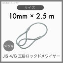  JIS 海外JIS G/O メッキ 6×24 輸入品 玉掛けワイヤー 玉掛索 ロックドメワイヤー 10mm×2.5m