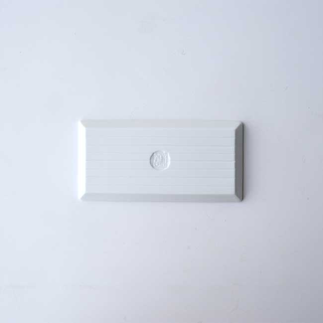 たち吉 市松線彫 2×1長角プレート 白マット 1枚 1025030039