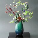 花瓶 花びん フラワーベース 花器 高さ24cm「 たち吉 青翠 花生 」花入れ 花さし 花生け 大きい シンプル 緑 陶器 1個 京焼 清水焼 おしゃれ 壺型 記念日 誕生日 父の日 母の日 日本製 プレゼント ギフト 贈り物 ラッピング ブランド たちきち【送料無料】