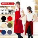 エプロン カフェエプロン おしゃれ スタッフエプロン 保育士 ワークエプロン ロング丈 かわいい 生活防水 首掛け式 長い フリーサイズ ポリコットン レストラ...