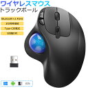 【3台同時接続】トラックボール ワイヤレスマウス Bluetooth+2.4GHz ボール ダブルモード 瞬時接続 トラックボールマウス Type-C充電式 5...