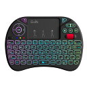 【iOS専用】ミニ キーボード Bluetooth&2.4GHz 超薄型 日本語配列 ワイヤレスキーボード タッチパッド搭載 8色バックライト iPhone/i...