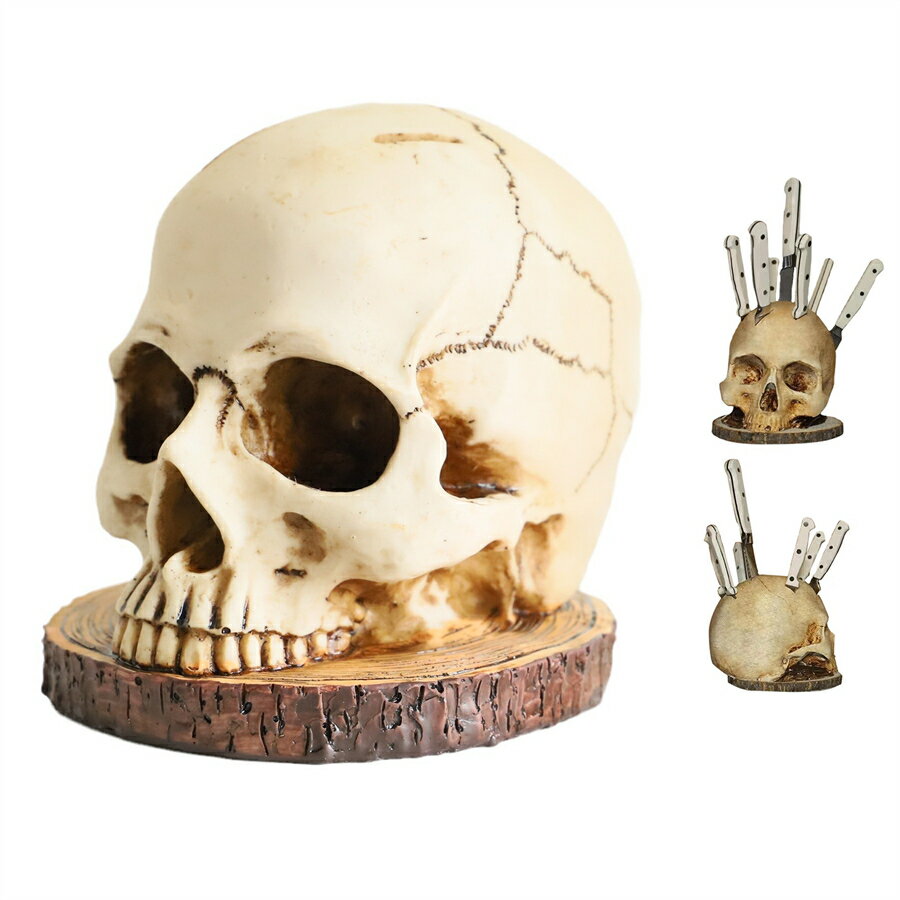 ハロウィン 庭 飾り ハロウィン 彫刻 鉢 飾り ミイラアイデア 工芸品 ドクロどくろ 頭樹脂頭骨工芸品 2..