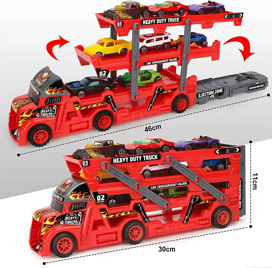 タクトストアの建設車両セットミニカーセット 車おもちゃ はたらくくるま おもちゃ 収納車セット室内遊び 2 3 4 5 6 歳 おもちゃ 男の子 女の子 誕生日 プレゼント 贈り物 クリスマス｜アングル3