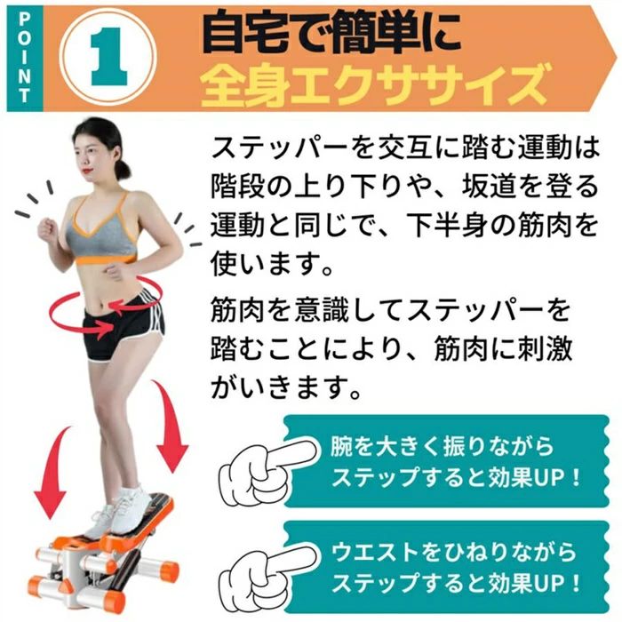 室内ステッパーで家トレ！簡単ながら運動！ステッパー ウォーキングマシン ミニス...