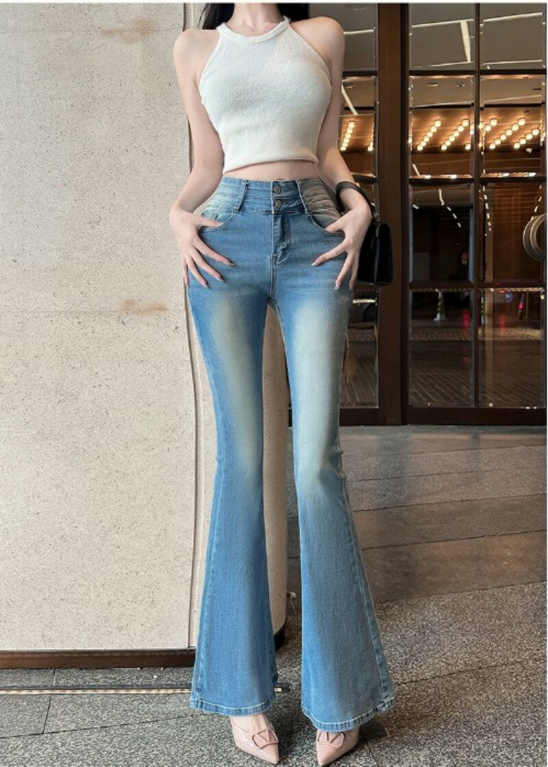 デニムパンツ 美尻 美脚 ハイウエスト ローウエスト ストレッチ ヒップアップ スキニーデニム タイトデニム 着痩せ 伸縮性 ジーンズ デニム ロング丈 パンツ ストレッチデニム レディース ファッション