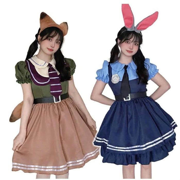 ハロウィン衣装　子供用 大人用コスプレ 可愛い 女の子男の子ウサギ警察 キツネ詐...