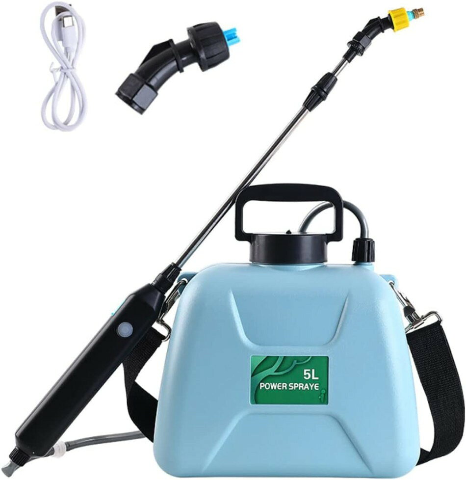 噴霧器 電動 充電式 自動噴霧器 5L コードレス 肩掛式 電気農薬じょうろ 5Lタンク 2種類のスプレー効果 伸縮チューブ バッテリ・充電器付 軽量 低騒音 消毒 散布 洗車 散水 芝生 畑 防除 掃除 ガーデン 肥料 庭 エアコン洗浄 園芸 除草 消毒 急速充電
