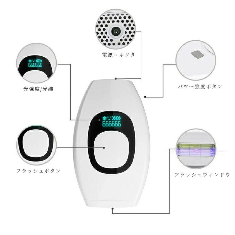 脱毛器 うぶ毛 髭 顔 ワキ ヒゲ メンズ レディース 男女兼用 軽い コンパクト 光フェイシャル ICE機能 90万発 フラッシュ 光美容器 tactstore-10005066 タクトストア サンプル画像3