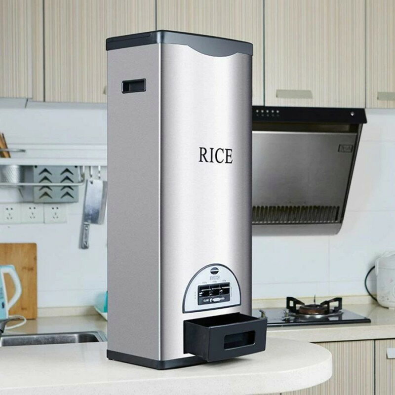 米びつ ライスバレルグレインボックス食品容器防虫防湿シールライスシリンダー家庭用貯蔵ライスボックス30kgステンレススチールスマートライスバレルヌードルバ