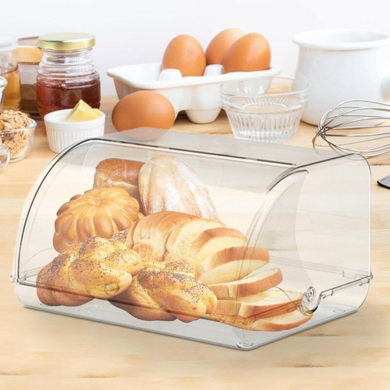 ブレッドケース パンケース 食パン保存ケース 保存容器 パン収納箱 保管ケース パン箱 フードケース 調味料ケース 食器ケース 蓋付き 化粧品 調味料 収納 食器収納棚 メイクアップオーガナイザー 卓上型対面収納ケース 冷蔵ショーケース プレゼント ギフト 贈り物 送料無料