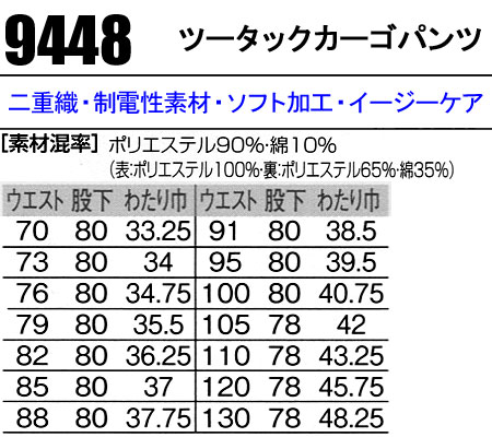 作業ズボン 秋冬用 カーゴパンツ 桑和 メンズ...の紹介画像2