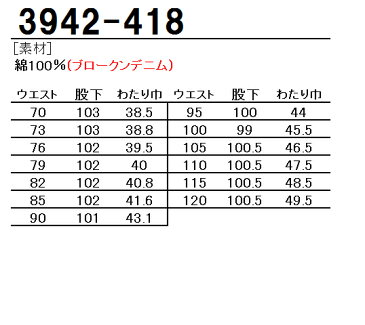 作業服・作業着・鳶 服超超ロング八分 デニム かっこいい・おしゃれ寅壱 TORAICHI 3942-418綿100%メンズ