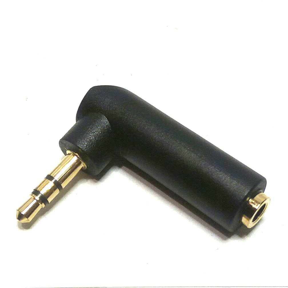 Φ3.5mmプラグジャックL字変換器　ステレオミニ　ヘッドホンジャック 金メッキ　3極/4極