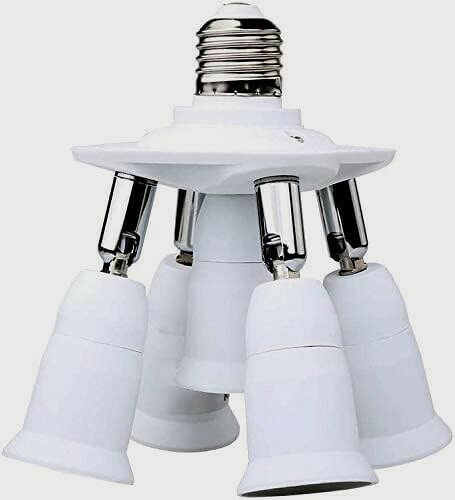 電球ソケット5灯の分岐 角度調節可 E27/E26口金 照明器具