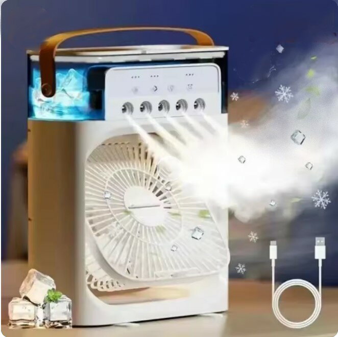 加湿器噴射ミストを送風する扇風機,温水入れて暖かミスト3段階,ポータブル加湿器,ファン3速空気調整,カラフルLED照明付き、タイマー付き