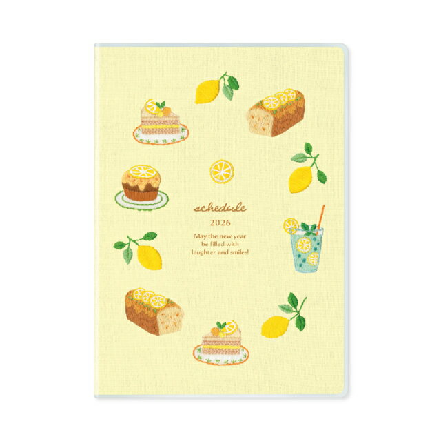 [リュリュ] 2026年 スケジュール帳 B6サイズ 2025年9月始まり 刺しゅう・レモン DSS-2601
